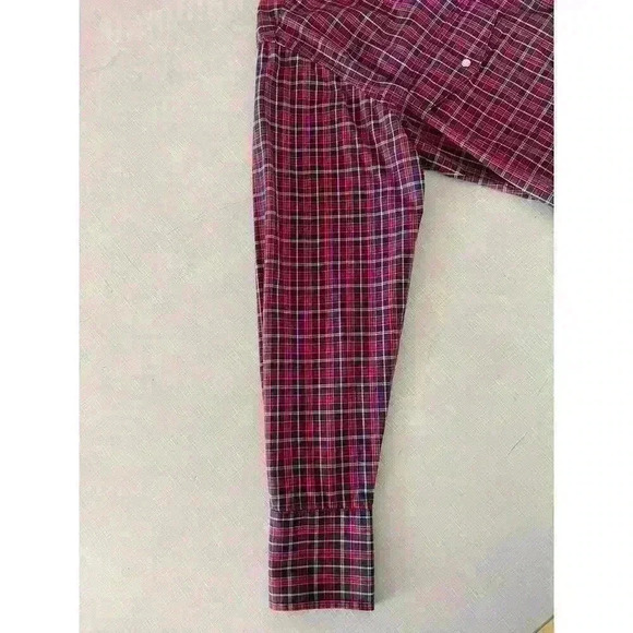 Wrangler Mens Sz M Plaid Snap Shirt Navy Cotton Country Western Ranch Farm - Picture 9 of 14